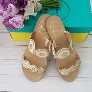 ♥️New Jack Rogers Lauren Sandals in Bone/Gold